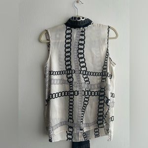 Chain print silky top